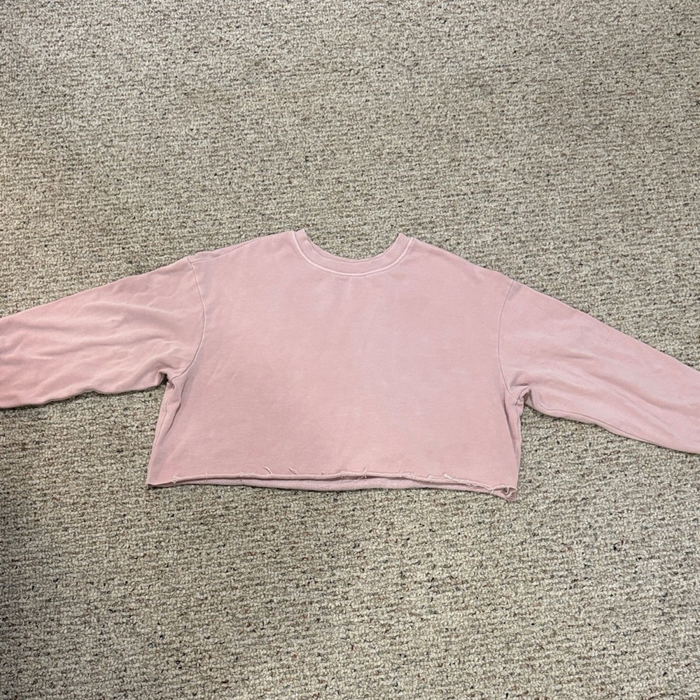 Garage Cropped Soft Pink Sweatshirt